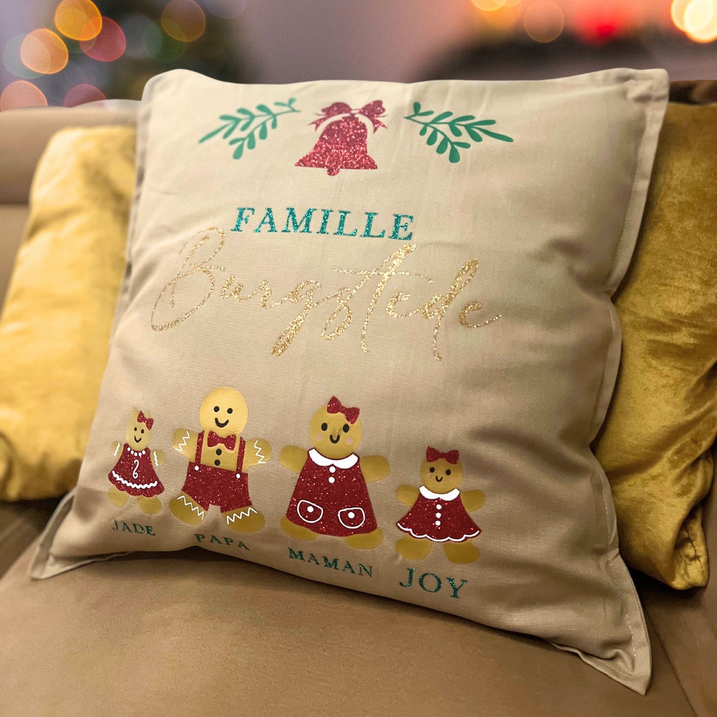 Housse de coussin - La famille des pains d'épices
