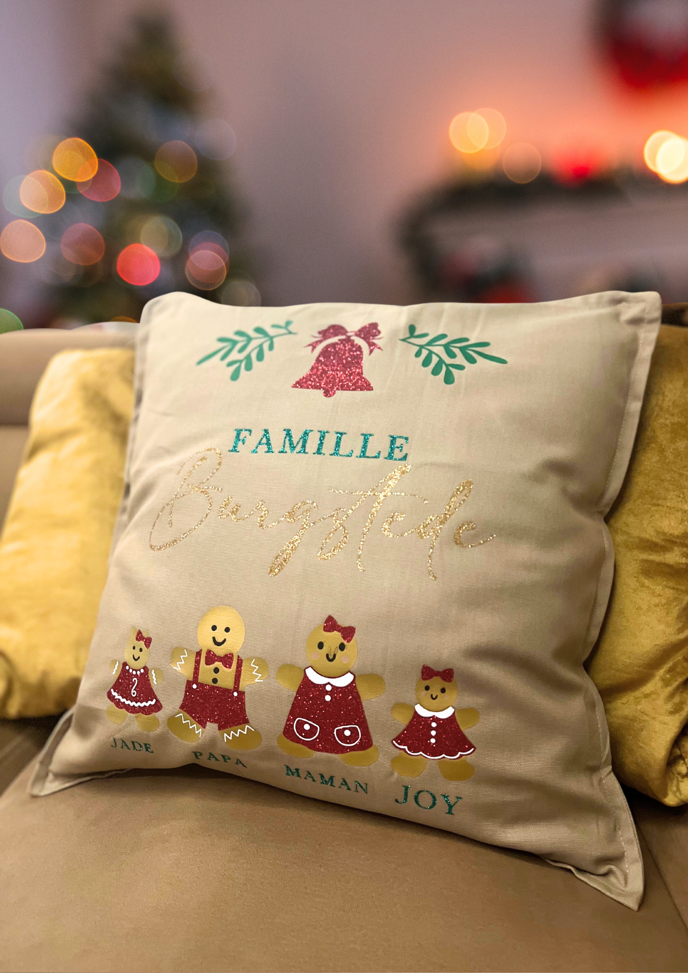 Housse de coussin - La famille des pains d'épices
