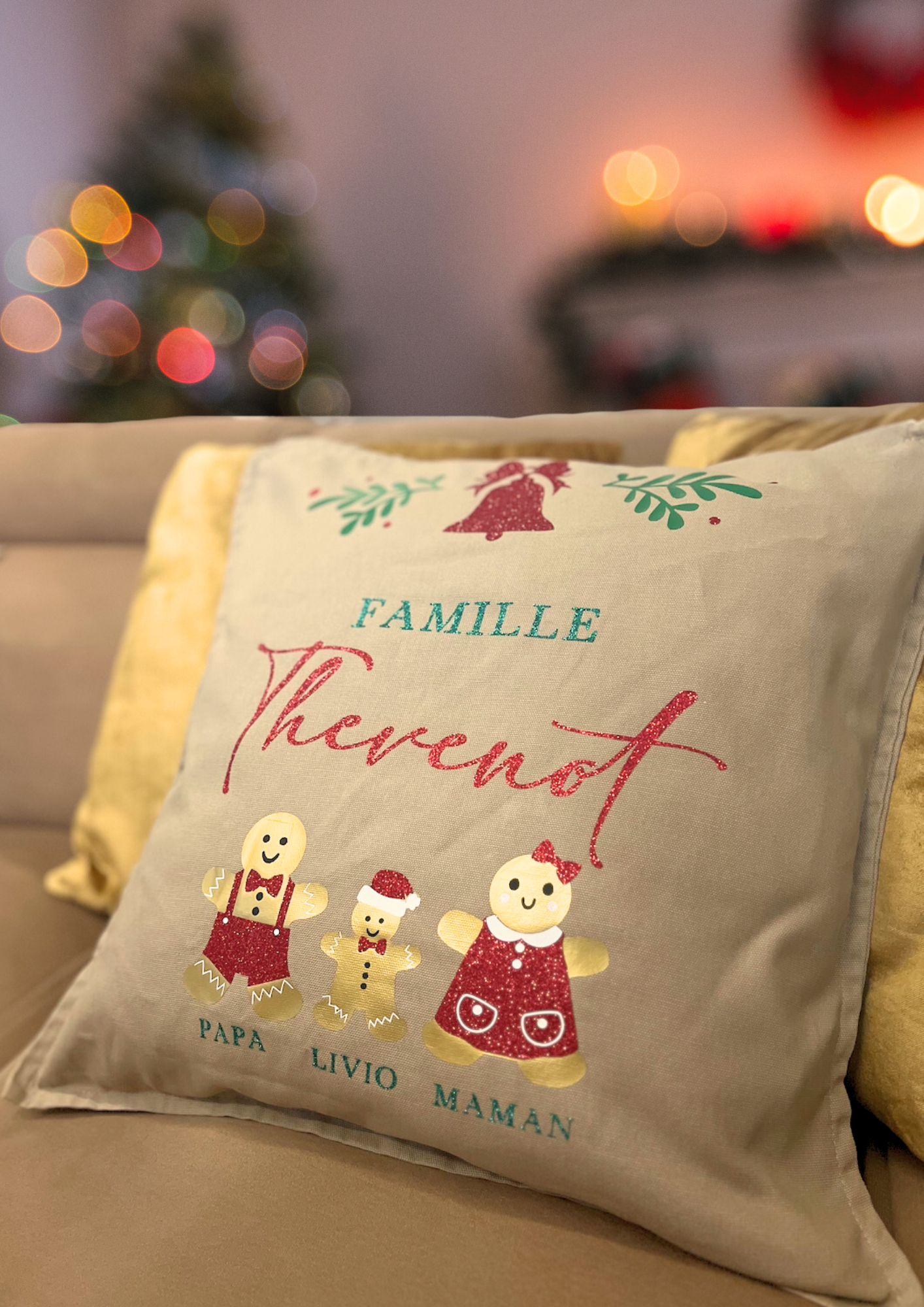 Housse de coussin - La famille des pains d'épices