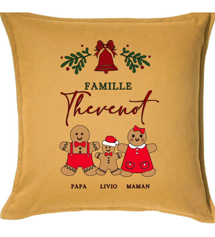 Housse de coussin - La famille des pains d'épices