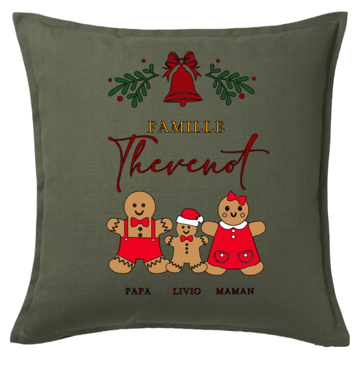 Housse de coussin - La famille des pains d'épices