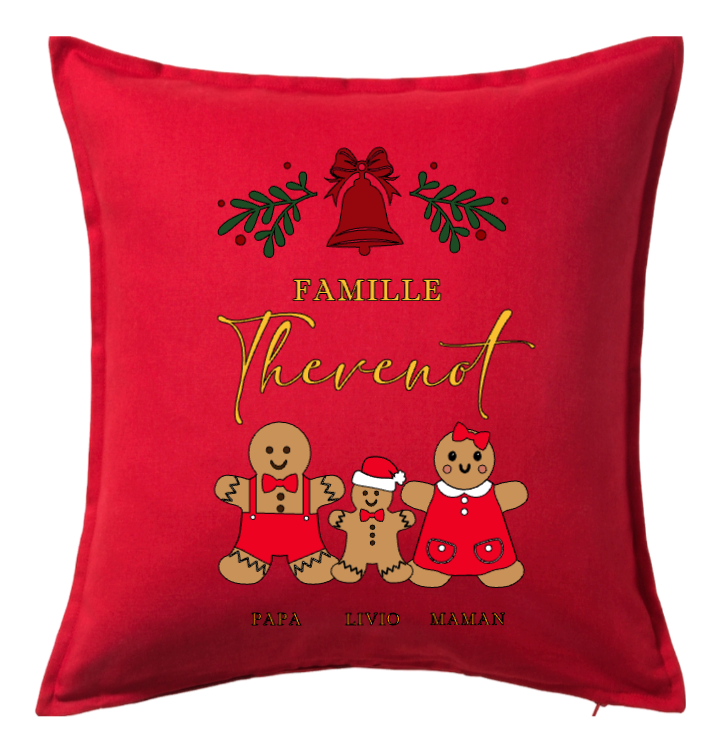 Housse de coussin - La famille des pains d'épices